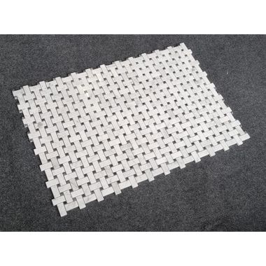 MOZAIKA BIANCO CARRARA BASKETWEAVE DOSTĘPNA OD RĘKI  - 0