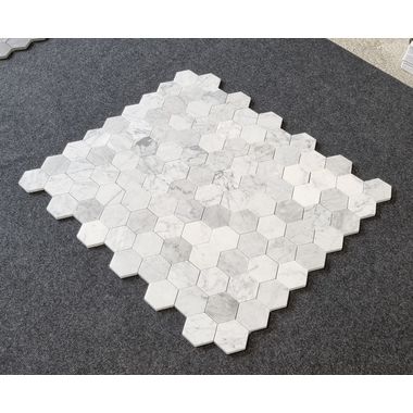 MOZAIKA BIANCO CARRARA HEXAGON MATOWA DOSTĘPNA OD RĘKI - 0