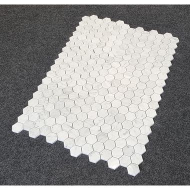 MOZAIKA BIANCO CARRARA HEXAGON DOSTĘPNA OD RĘKI  - 0