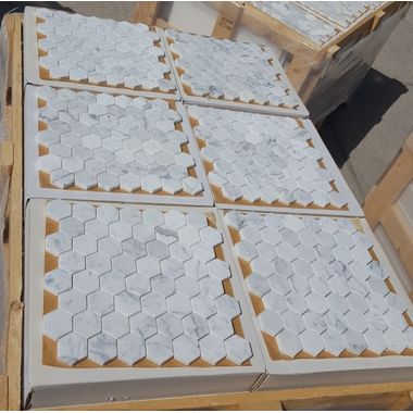 MOZAIKA BIANCO CARRARA HEXAGON DOSTĘPNA OD RĘKI  - 0