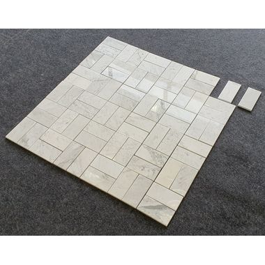 MOZAIKA BIANCO CARRARA  15 X 7,5 CM DOSTĘPNA OD RĘKI  - 0