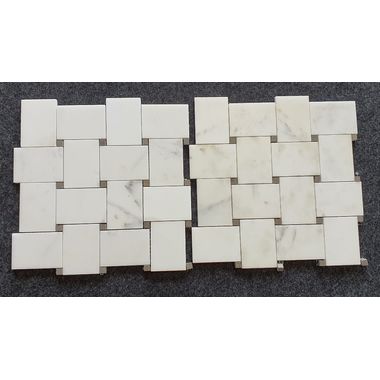 BIANCO CALACATTA MATOWA LONG BASKET WEAVE  31,5 X 31,5 CM DOSTĘPNA NA ZAMÓWIENIE - 0