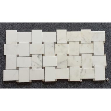 BIANCO CALACATTA MATOWA LONG BASKET WEAVE  31,5 X 31,5 CM DOSTĘPNA NA ZAMÓWIENIE - 0