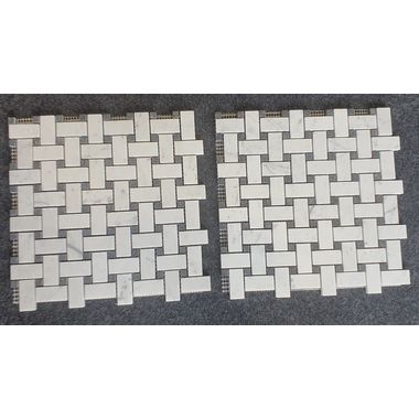 BIANCO CARRARA MATOWA BASKET WEAVE  31,5 x 31,5 DOSTĘPNA NA ZAMÓWIENIE - 0