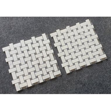 BIANCO CARRARA MATOWA BASKET WEAVE  31,5 x 31,5 DOSTĘPNA NA ZAMÓWIENIE - 0