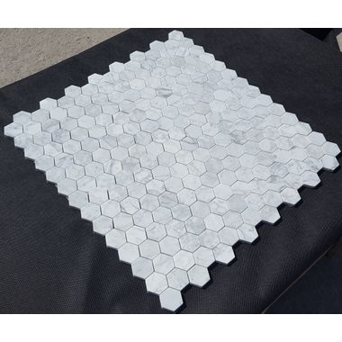 MOZAIKA BIANCO CARRARA HEXAGON DOSTĘPNA OD RĘKI  - 0