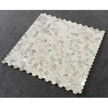 MOZAIKA BIANCO CARRARA ARABESCATO HEXAGON DOSTĘPNA OD RĘKI  - 0