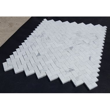 MOZAIKA BIANCO CARRARA JODEŁKA-JODŁA-HERRINGBONE DOSTĘPNA OD RĘKI  - 0