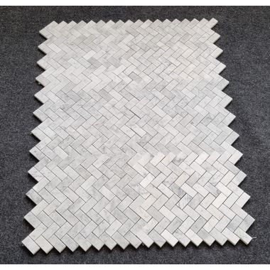 MOZAIKA MATOWA BIANCO CARRARA JODEŁKA -JODŁA -HERRINGBONE DOSTĘPNA OD RĘKI - 0