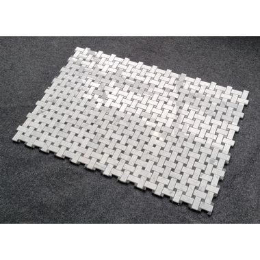 MOZAIKA BIANCO CARRARA BASKETWEAVE DOSTĘPNA OD RĘKI  - 0