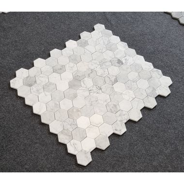 MOZAIKA BIANCO CARRARA HEXAGON MATOWA DOSTĘPNA OD RĘKI - 0