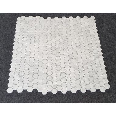 MOZAIKA BIANCO CARRARA HEXAGON MATOWA DOSTĘPNA OD RĘKI   - 0