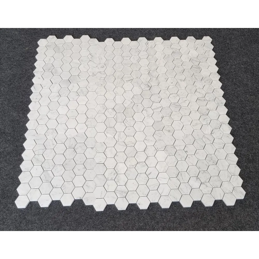 MOZAIKA BIANCO CARRARA HEXAGON MATOWA