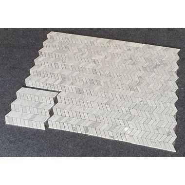 MOZAIKA BIANCO CARRARA CHEVRON   DOSTĘPNA OD RĘKI  - 0