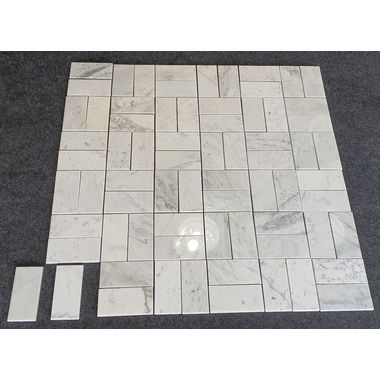 MOZAIKA BIANCO CARRARA  15 X 7,5 CM DOSTĘPNA OD RĘKI  - 0