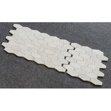 MOZAIKA BIANCO CARRARA LONG HEXAGON  34 X 29,5 DOSTĘPNA NA ZAMÓWIENIE - 0